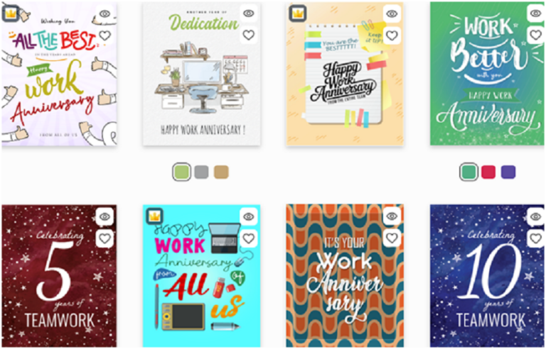 work anniversary cards